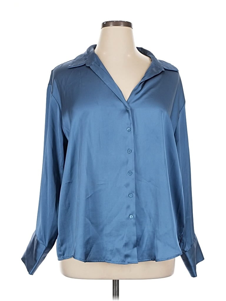 Pre-owned Torrid 3/4 Sleeve Blouse In Blue