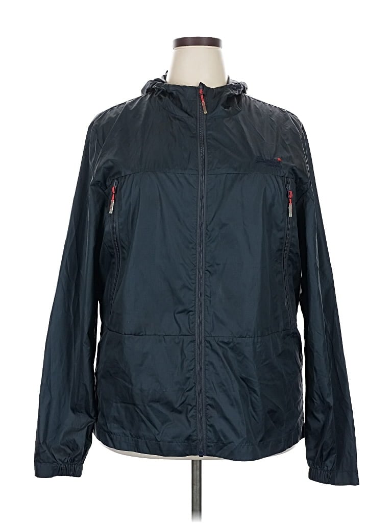 Pre-owned Super Dry Windbreaker Jacket In Blue