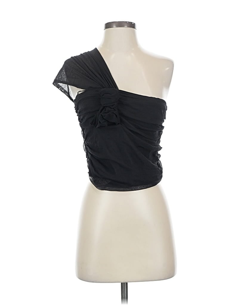 Pre-owned Maeve By Anthropologie Sleeveless Top Black One Shoulder Neckline Tops