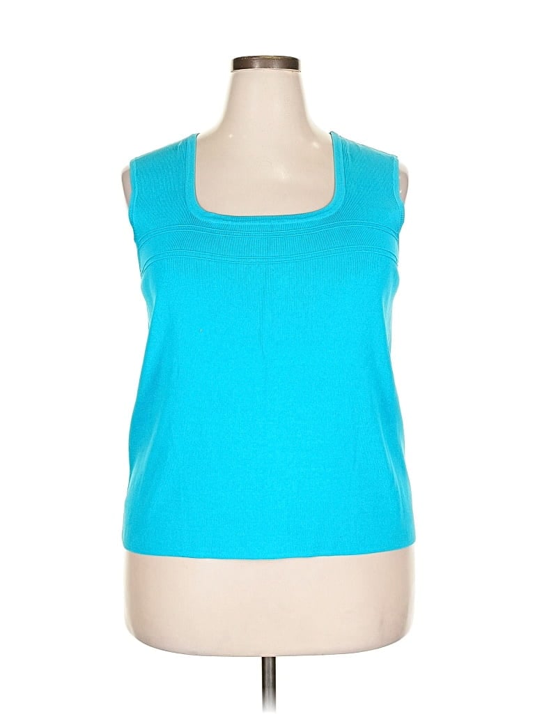 Pre-owned Cable & Gauge Sweater Vest In Blue