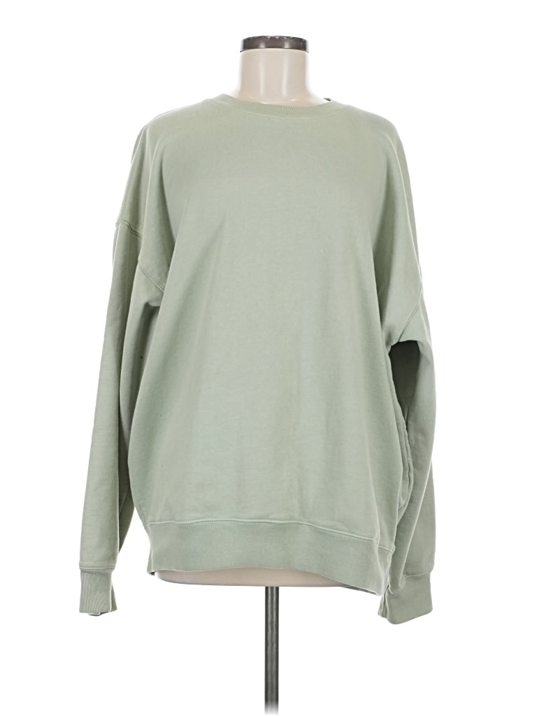 Pre-owned Brandy Melville Long Sleeve Top Green Crew Neck Tops