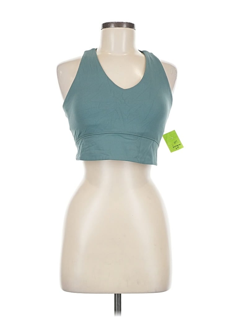 Pre-owned Flx Tank Top Teal Halter Neckline Tops In Blue
