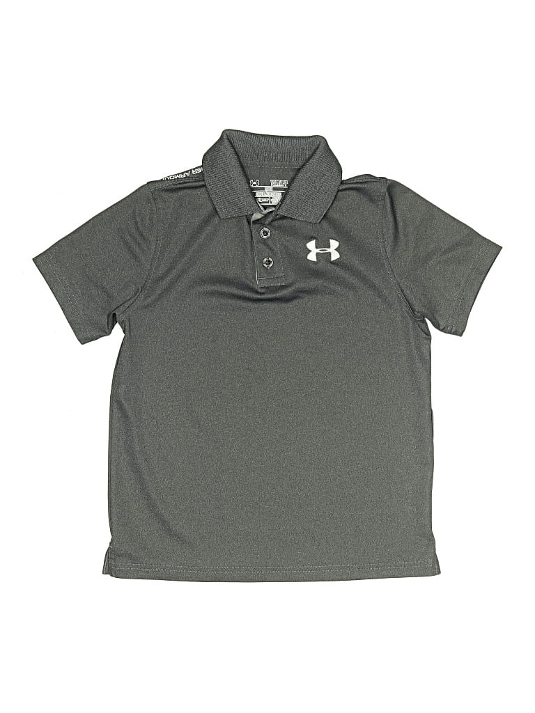 Pre-owned Under Armour Kids' Short Sleeve Polo Shirt In Gray