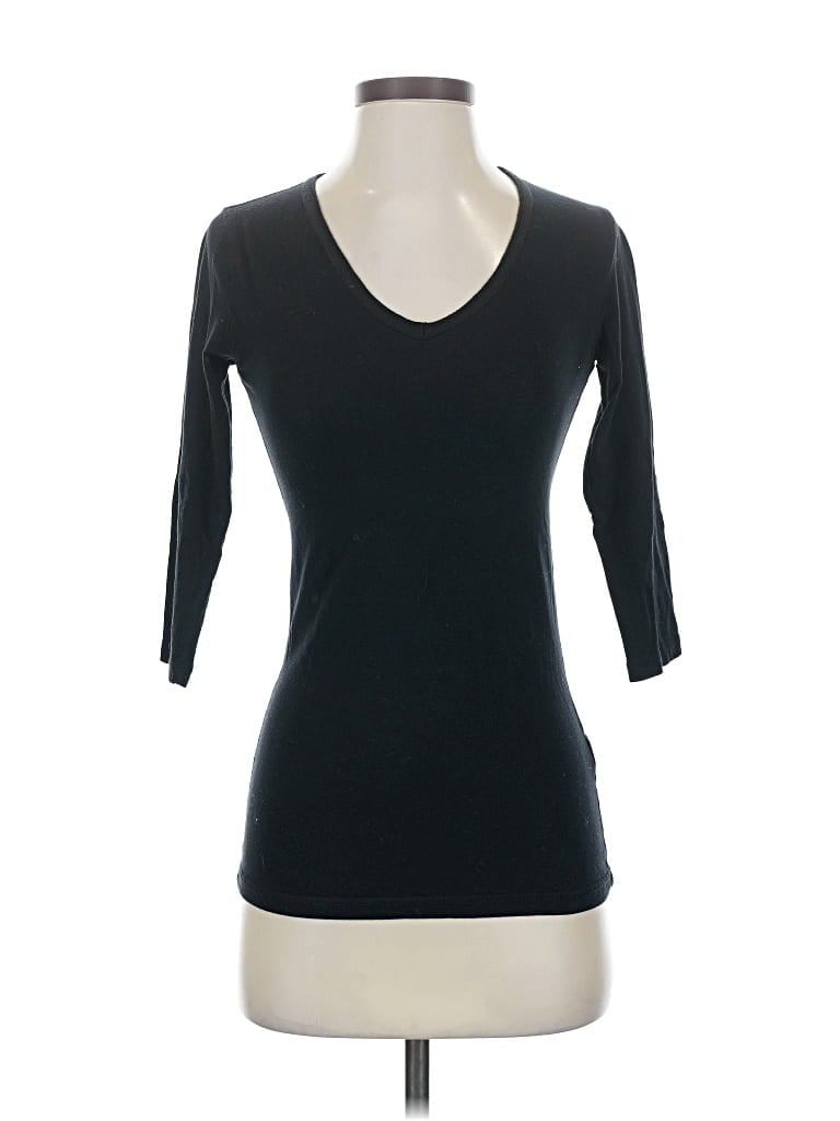 Pre-owned Majestic 3/4 Sleeve T-shirt In Black