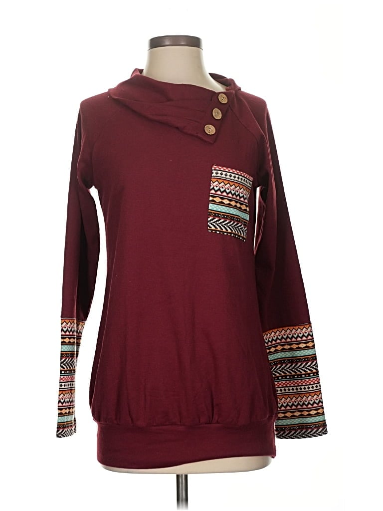 Miusey Pullover Sweater In Burgundy