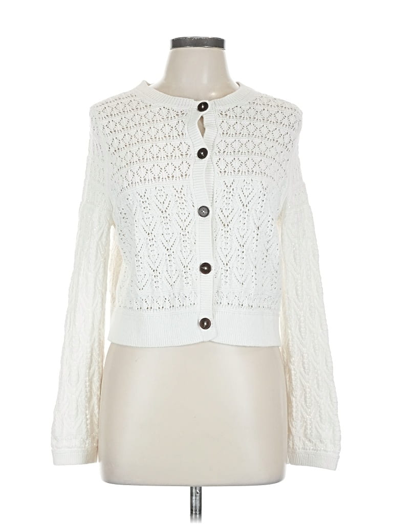 Pre-owned Boden Long Sleeve Top Ivory Mock Neckline Tops In White