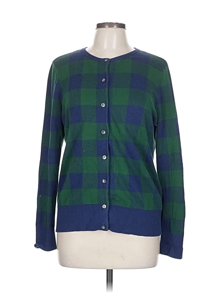 Pre-owned Lands' End Cardigan Sweater In Green