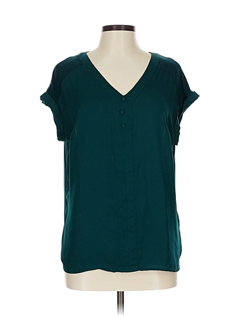 Pre-owned Fortune + Ivy Short Sleeve Blouse In Blue