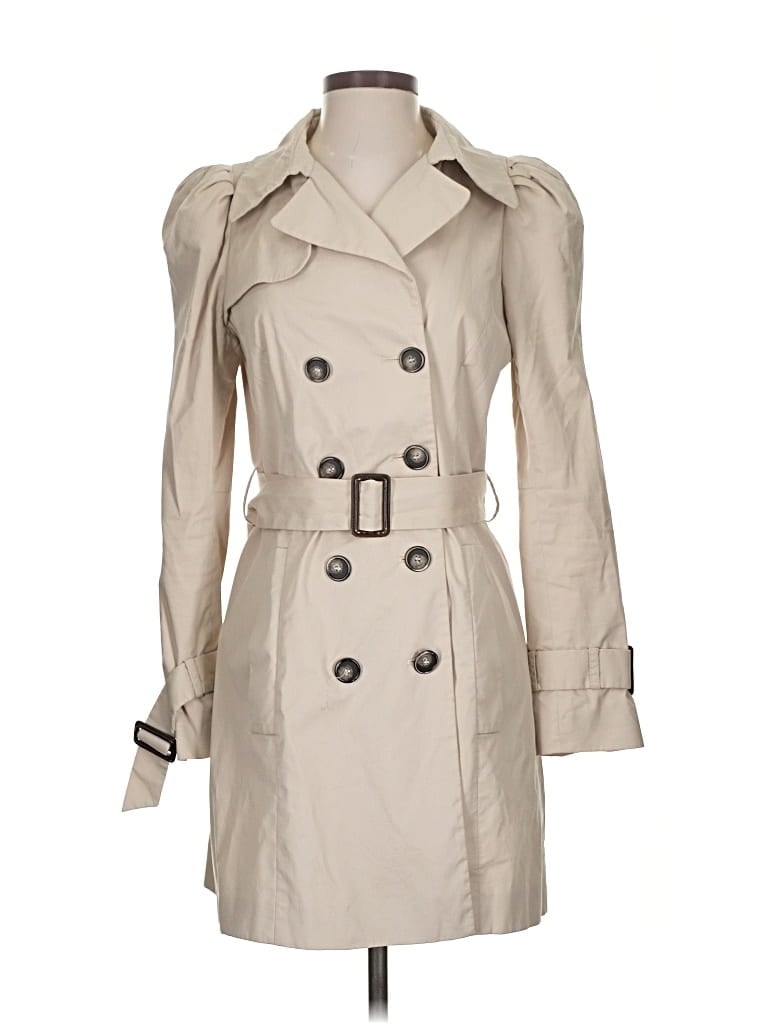 Pre-owned Zara Basic Trenchcoat In White