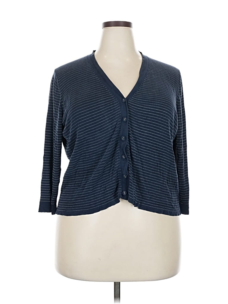 Pre-owned Poetry Silk Cardigan Sweater In Blue