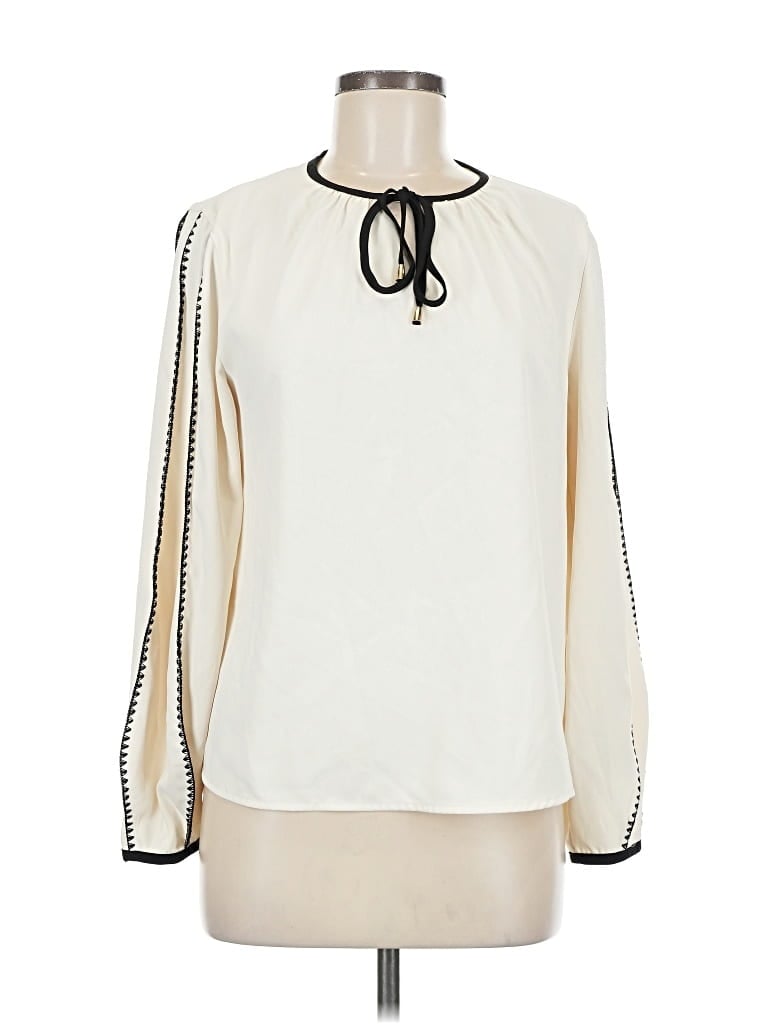 Pre-owned Motf Long Sleeve Blouse In White