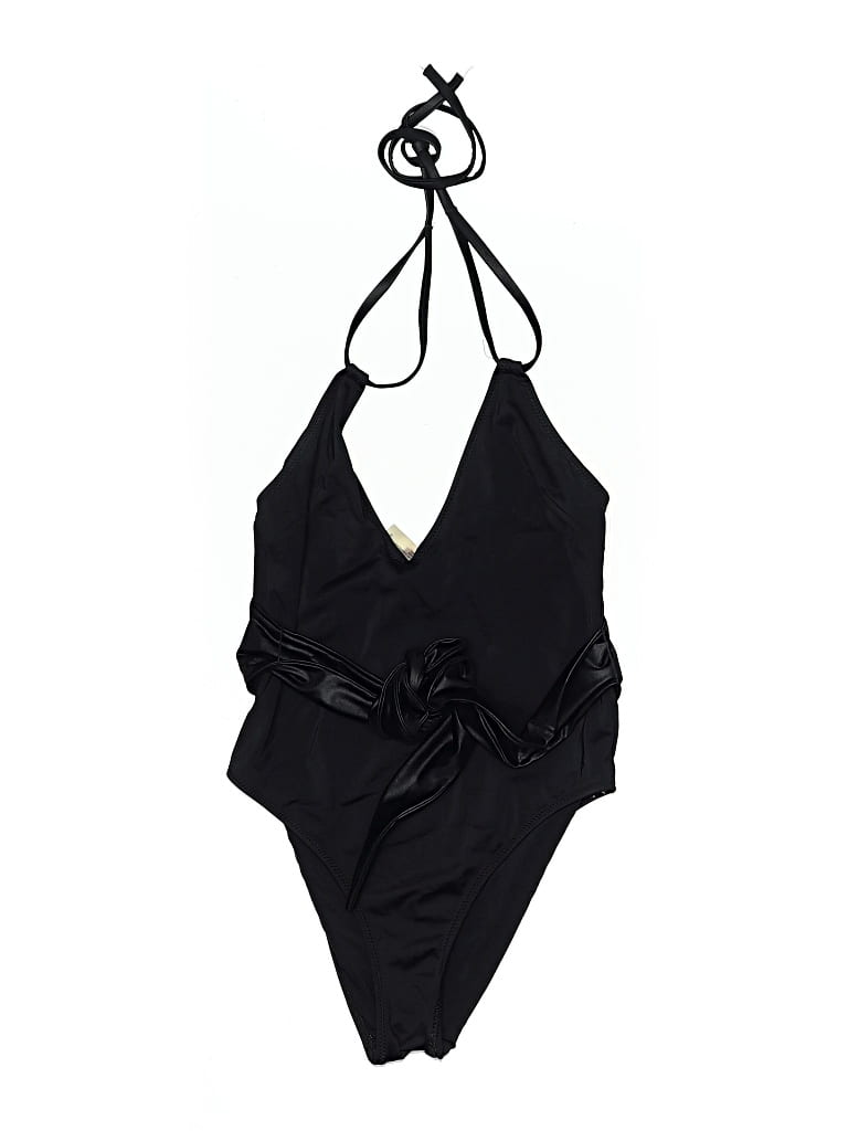 Pre-owned Solid & Striped One Piece Swimsuit In Black