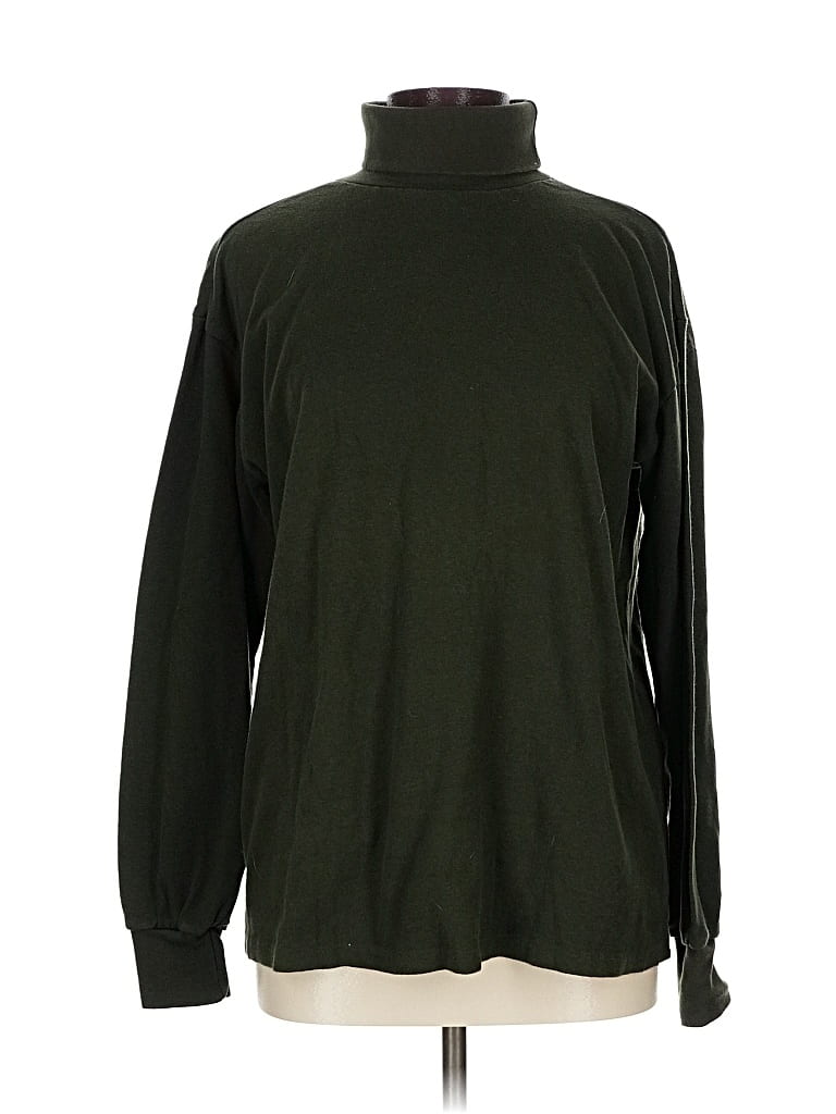 Pre-owned St. John's Bay Long Sleeve Turtleneck In Green