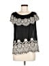 Fever Black Short Sleeve Blouse Size M - photo 1