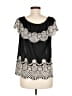 Fever Black Short Sleeve Blouse Size M - photo 2