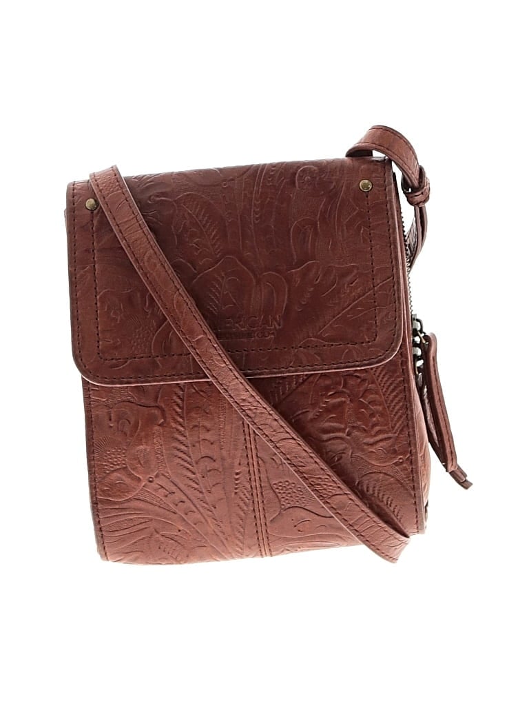 Pre-owned American Leather Co. Leather Crossbody Bag In Brown