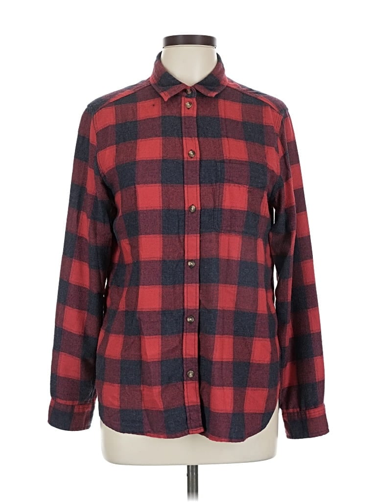 Pre-owned American Eagle Outfitters Long Sleeve Button Down Shirt In Red