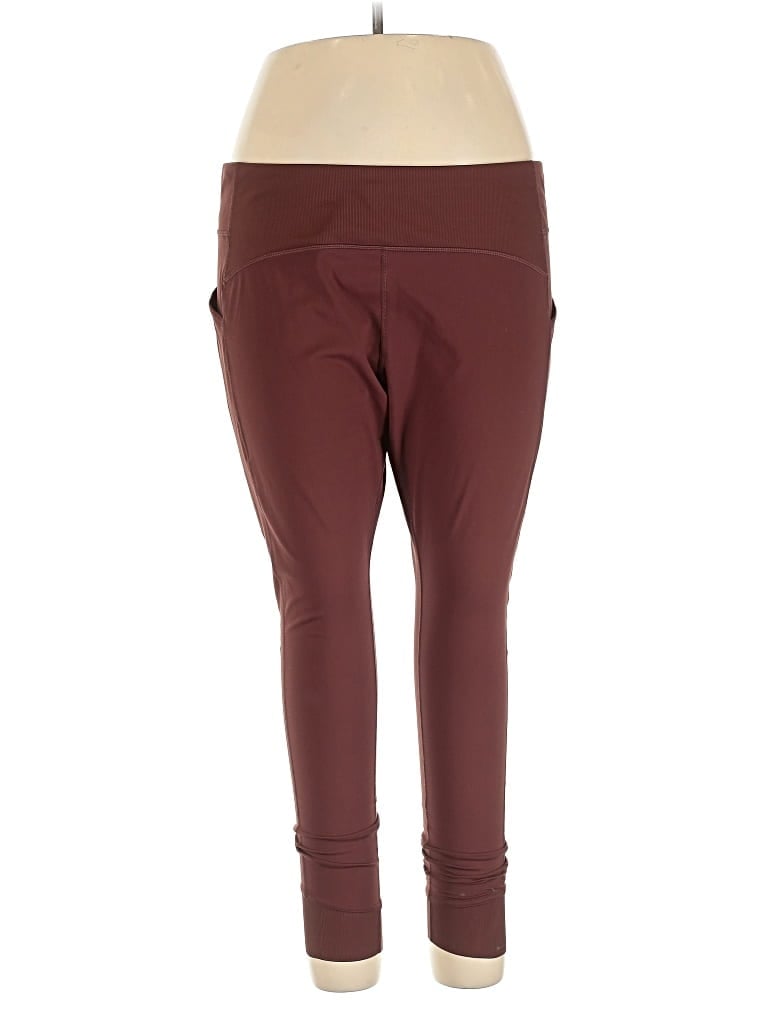 Pre-owned Brooks Active Pants In Burgundy