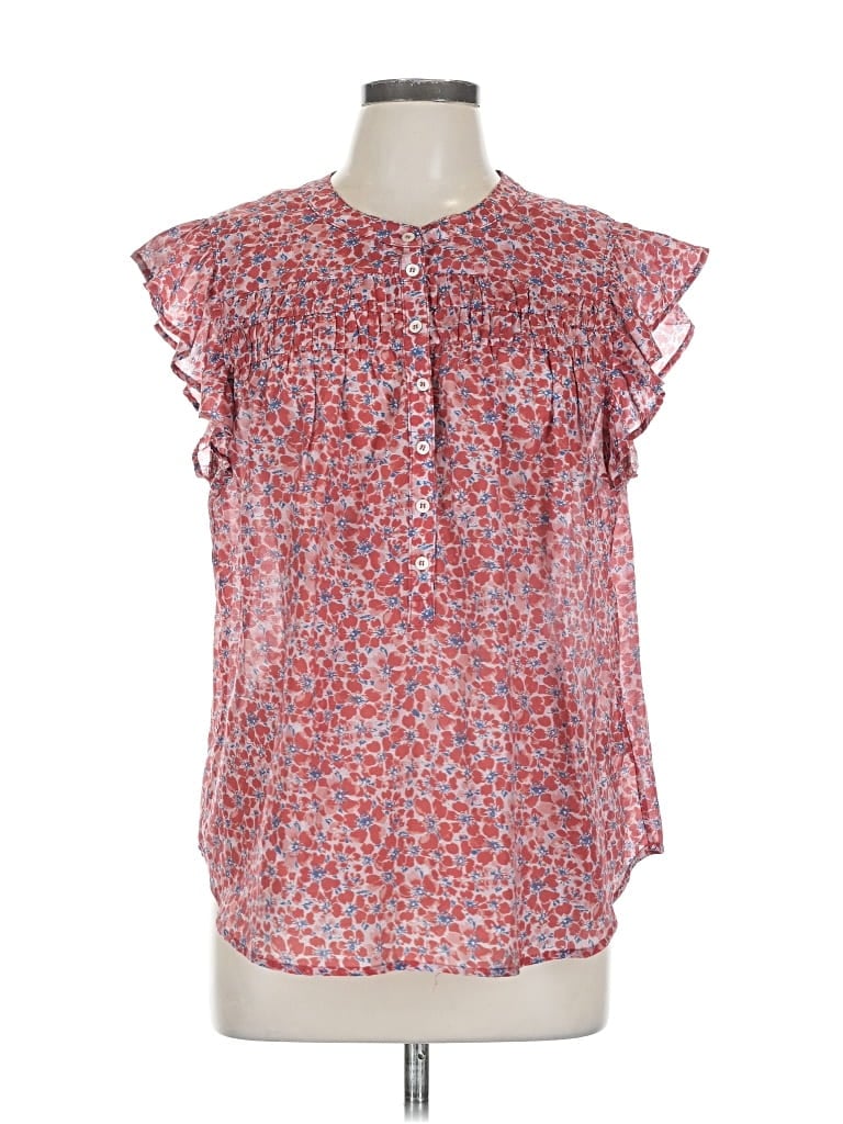 Pre-owned Xirena Short Sleeve Blouse In Red