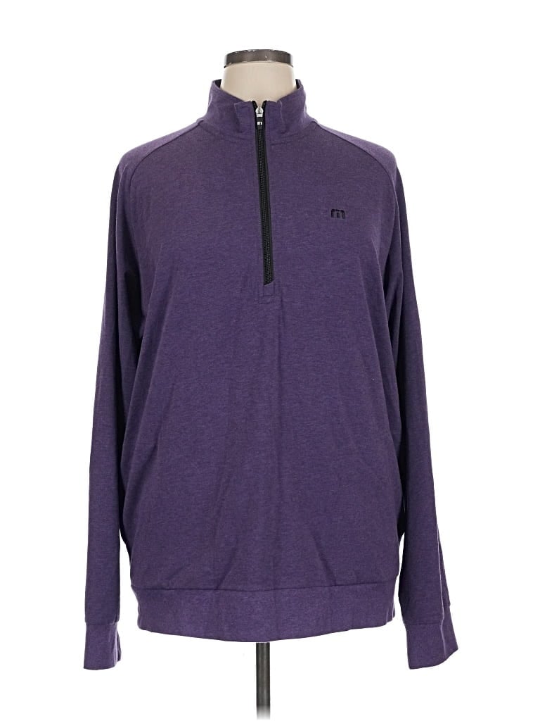 Pre-owned Travis Mathew Long Sleeve Polo Shirt In Purple