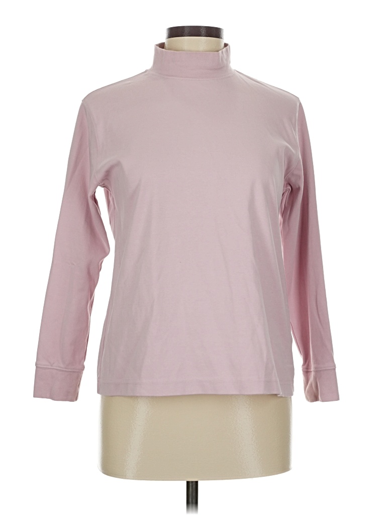 Pre-owned Lands' End Long Sleeve Turtleneck In Pink