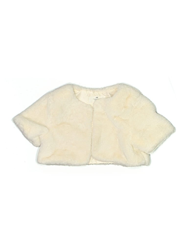 Pre-owned H&m Kids' Faux Fur Vest In White