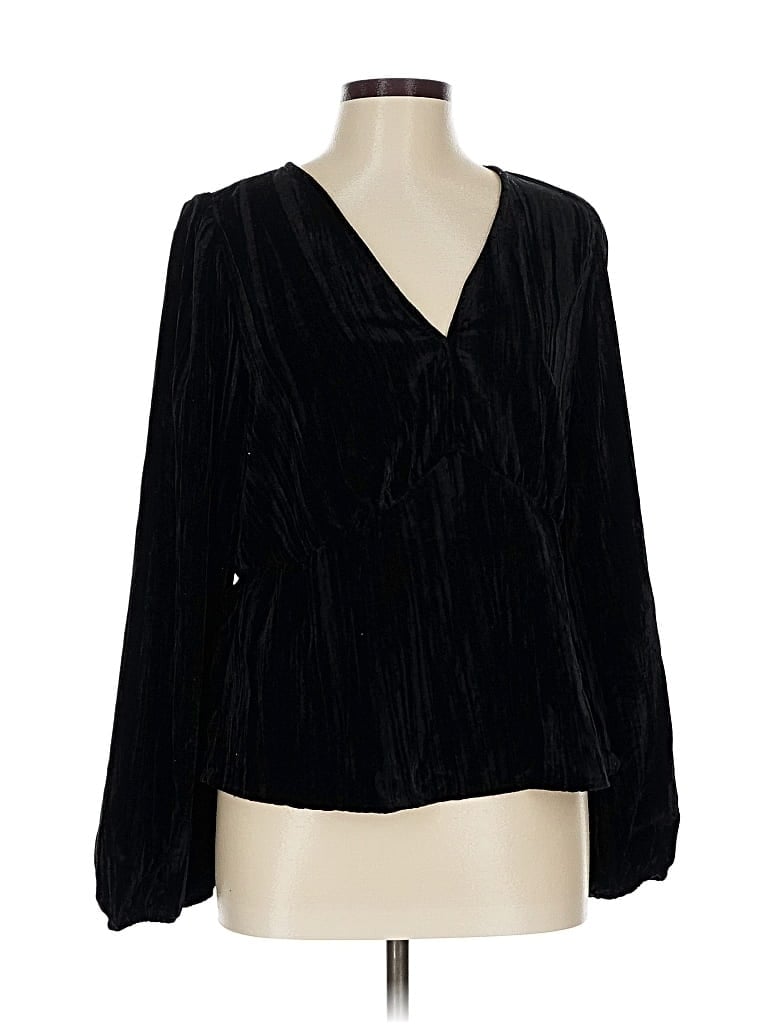 Pre-owned Gap Long Sleeve Blouse In Black