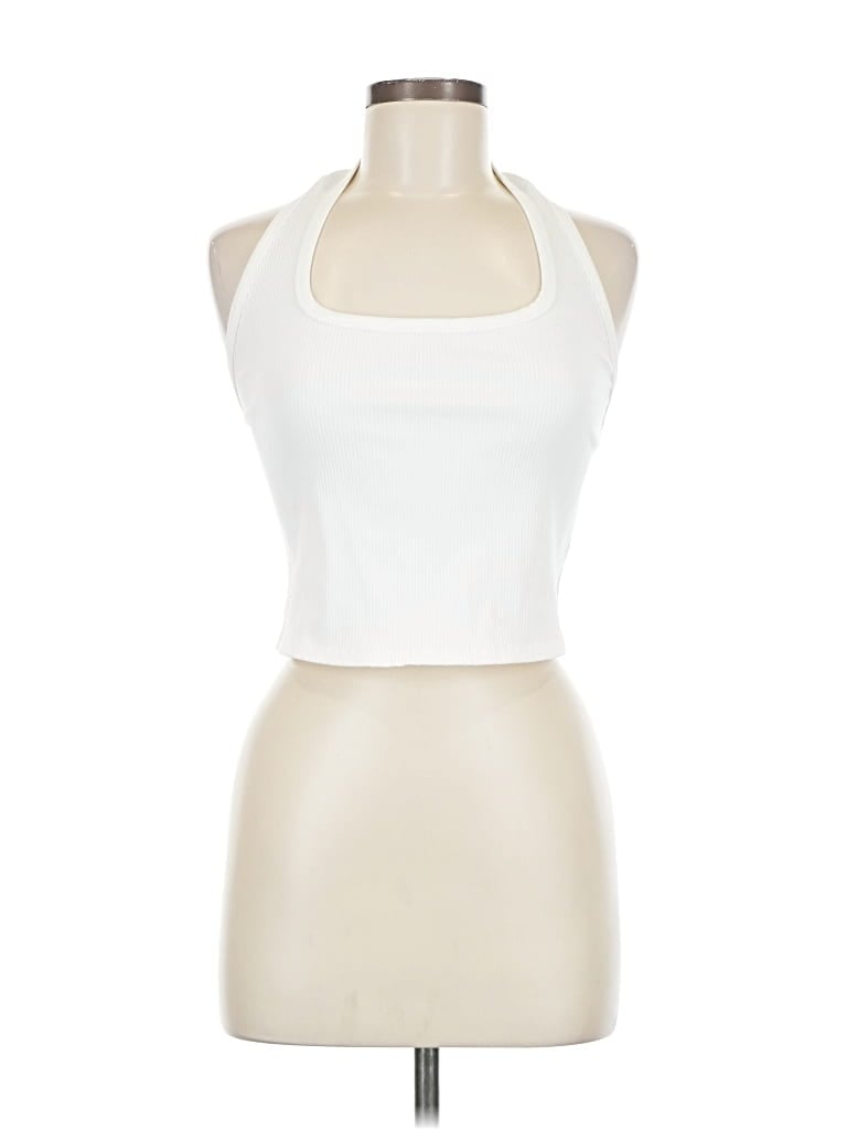 Pre-owned Wild Fable Tank Top Ivory Halter Neckline Tops In White