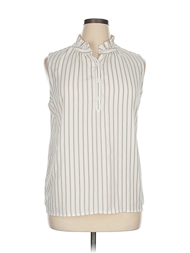 Pre-owned Ann Taylor Loft Outlet Sleeveless Button Down Shirt In Brown