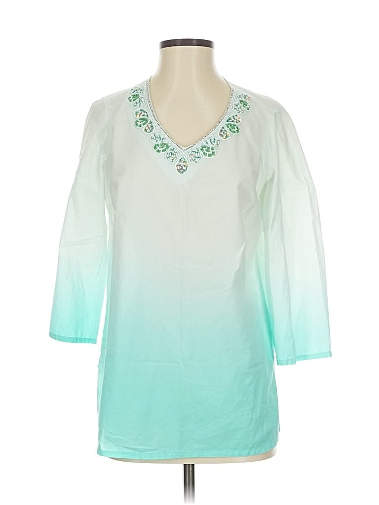 Pre-owned Krazy Kat 3/4 Sleeve Blouse In Blue