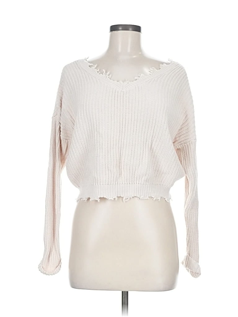 Pre-owned Jessica Simpson Pullover Sweater In White