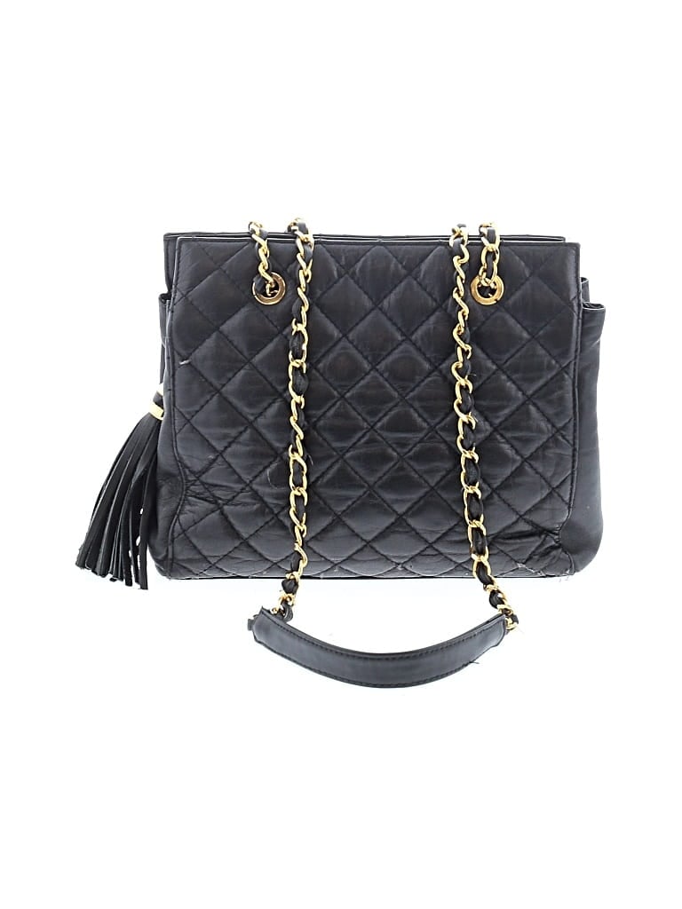 Pre-owned Assorted Brands Leather Shoulder Bag In Black