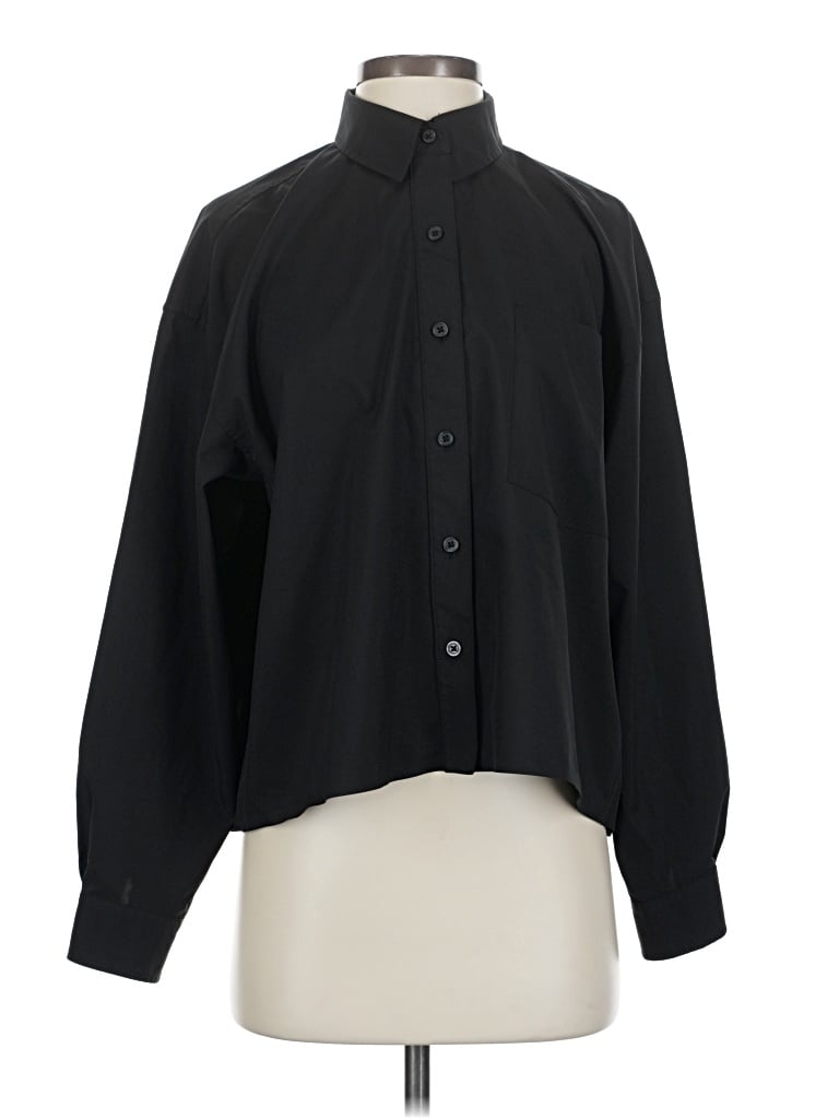 Pre-owned Athleta Long Sleeve Blouse In Black