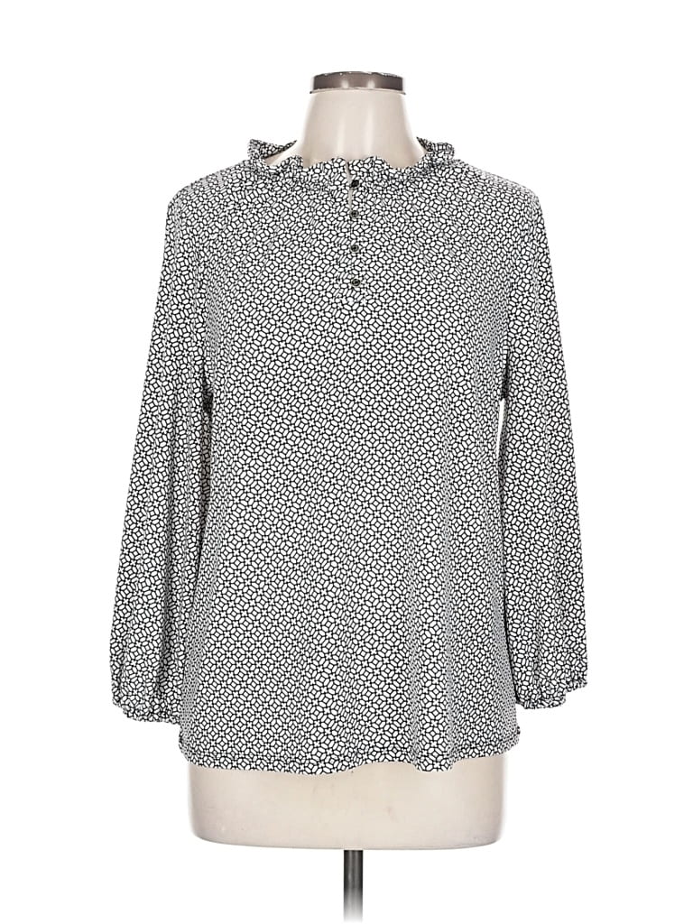 Pre-owned Adrianna Papell 3/4 Sleeve Blouse In Gray