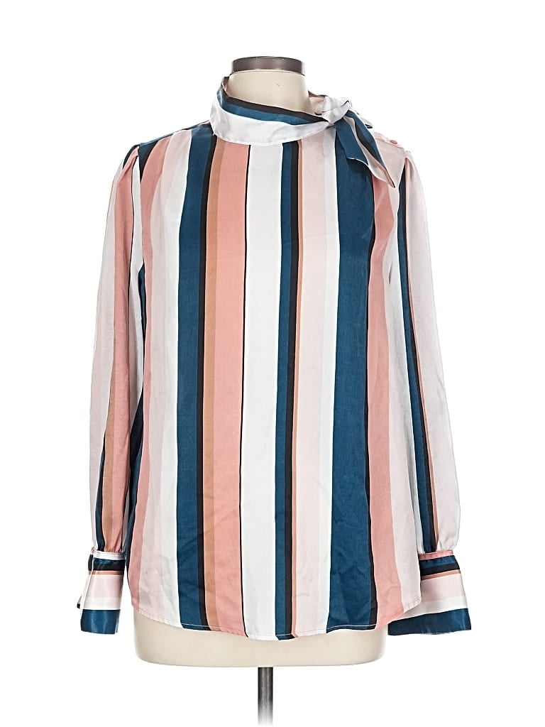 Pre-owned Worthington Long Sleeve Blouse In Blue