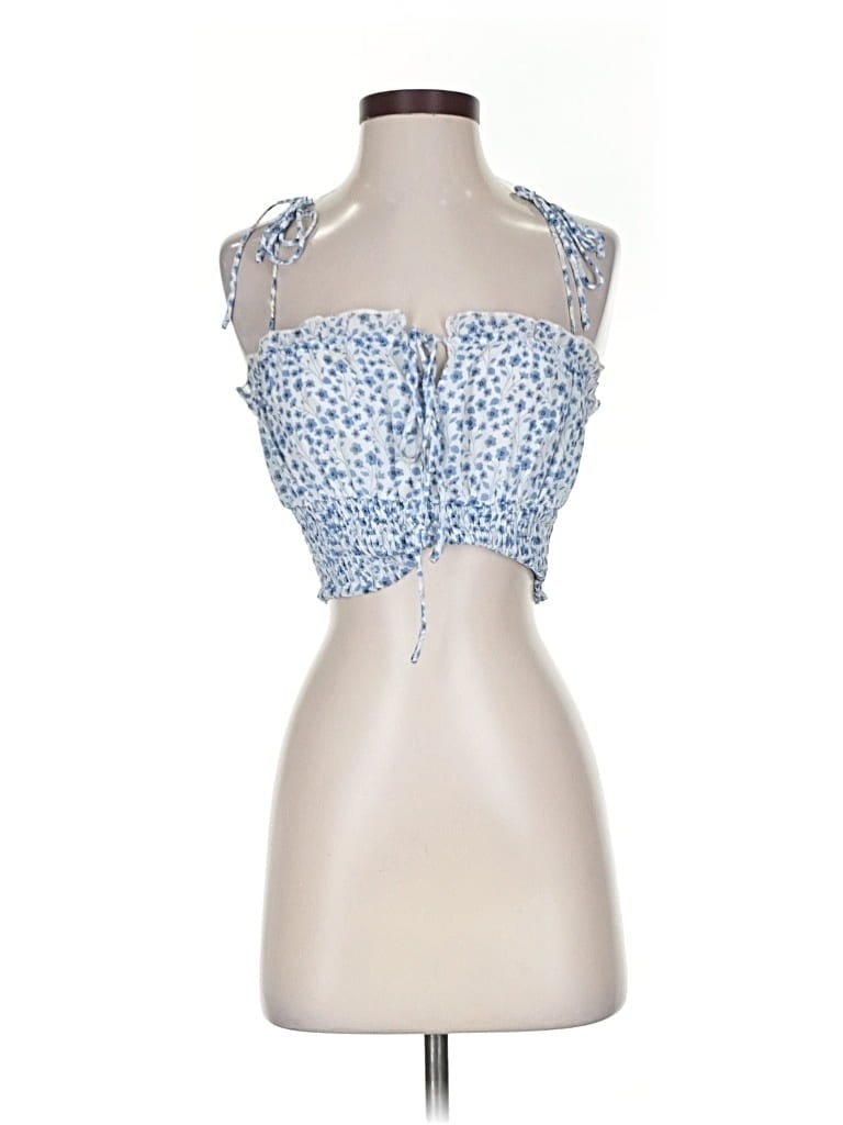 Pre-owned Princess Polly Sleeveless Blouse In Blue