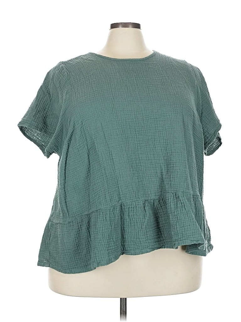 Pre-owned Torrid Short Sleeve Blouse In Blue