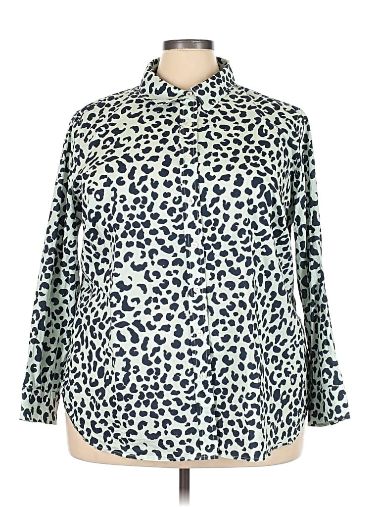 Pre-owned Talbots Long Sleeve Blouse In Blue