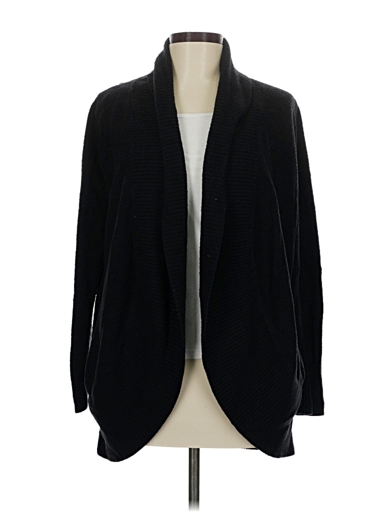 Pre-owned Barefoot Dreams Cozychic Lite Cardigan Sweater In Black