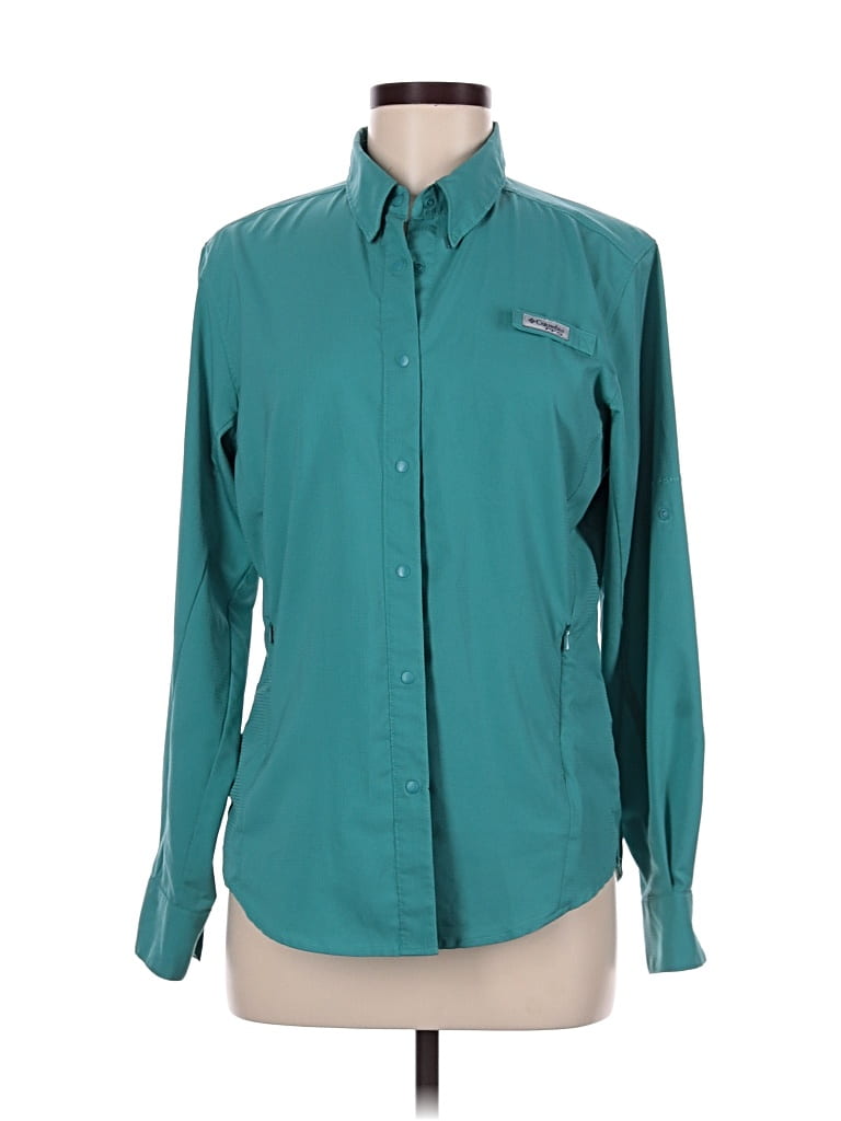 Pre-owned Columbia Long Sleeve Blouse In Blue