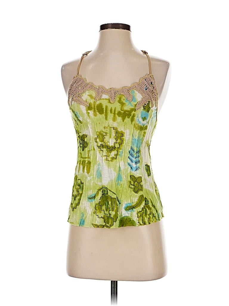 Pre-owned Free People Tank Top Green Halter Neckline Tops