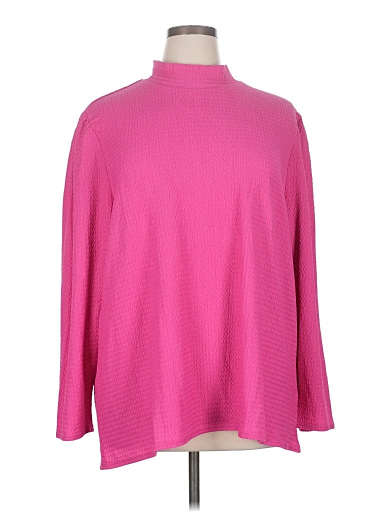 Pre-owned Jaclyn Smith Long Sleeve Blouse In Pink