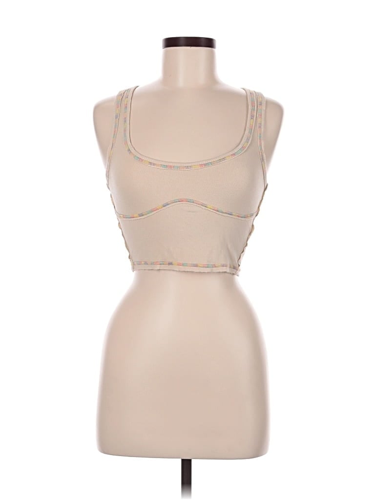 Pre-owned Out From Under Sleeveless Top Tan Halter Neckline Tops In Brown