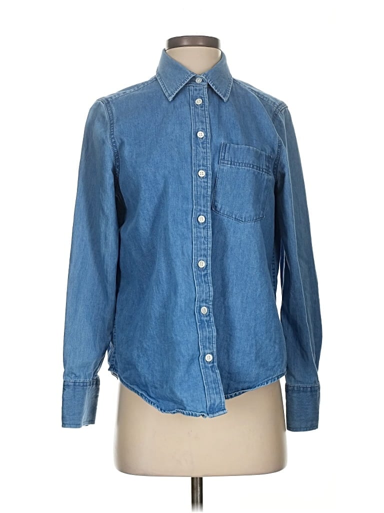 Pre-owned Banana Republic Long Sleeve Button Down Shirt In Blue