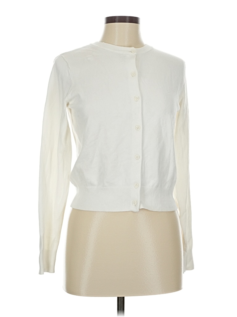 Pre-owned H&m Cardigan Sweater In White