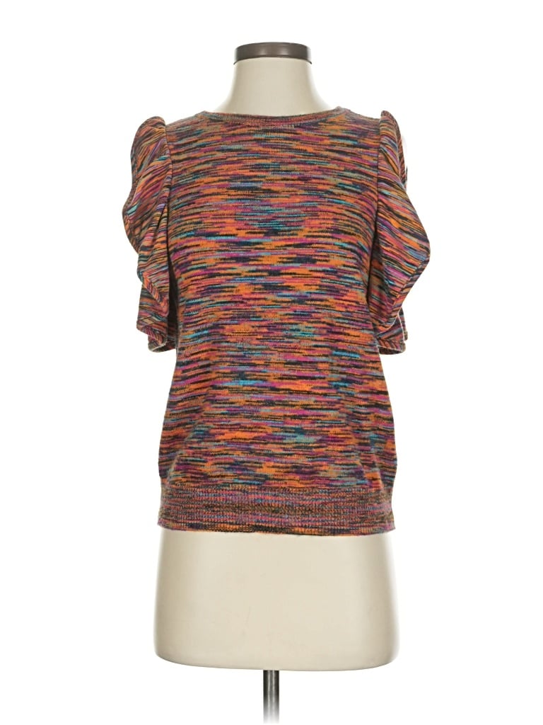 Pre-owned By Anthropologie Cardigan Sweater In Orange