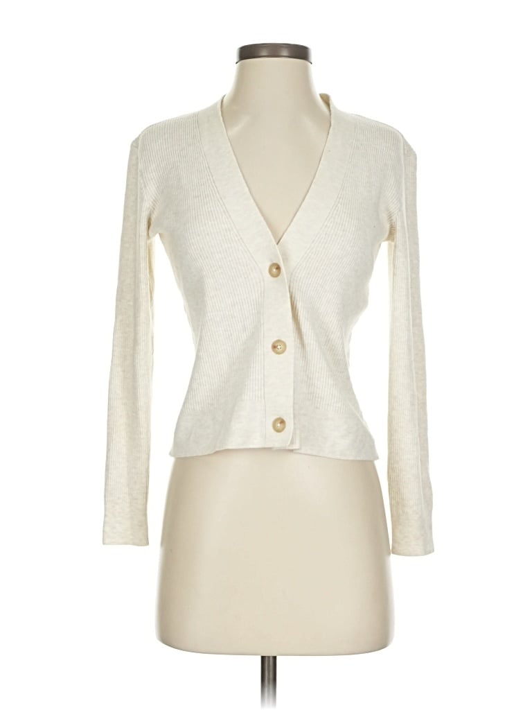 Pre-owned Uniqlo Cardigan Sweater In White