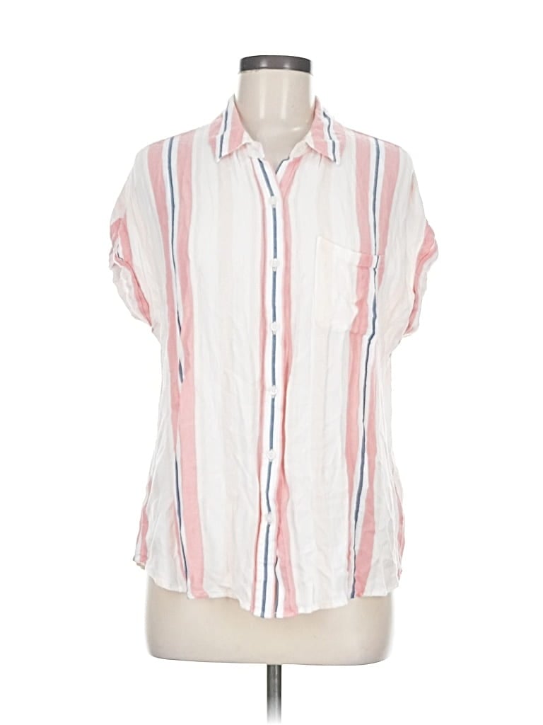 Pre-owned Cosmic Blue Love Short Sleeve Blouse In Pink