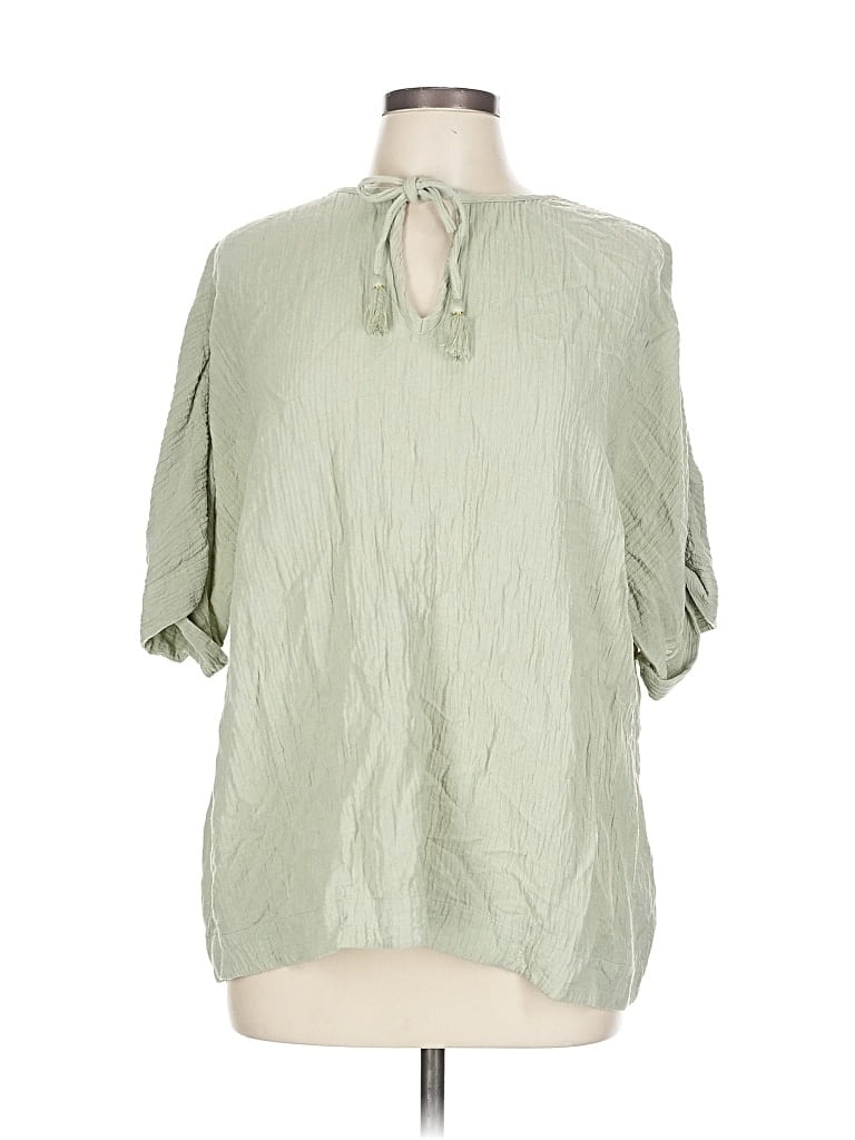 Pre-owned Soft Surroundings 3/4 Sleeve Blouse In Green