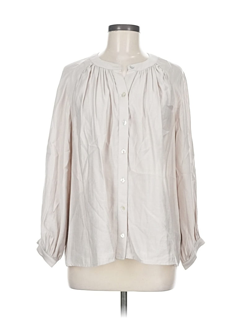 Pre-owned Pomander Place Long Sleeve Blouse In Gray